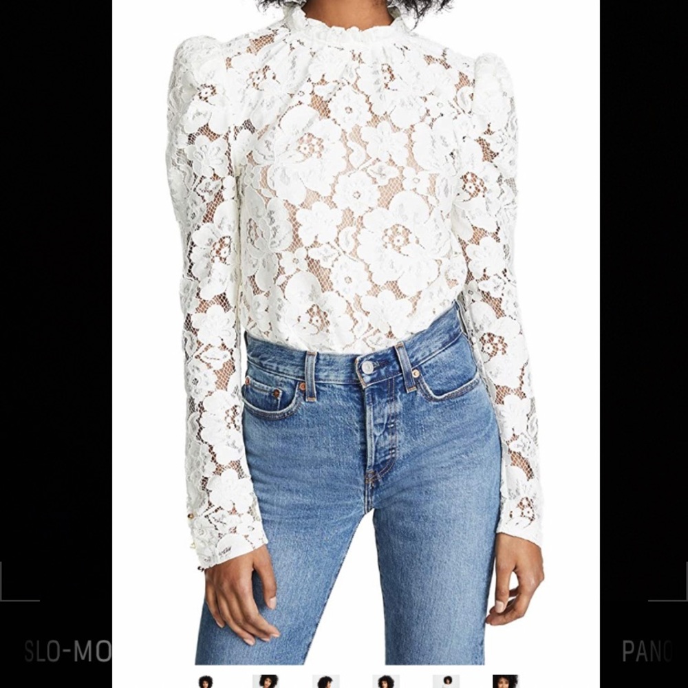 Wayf lace puff sleeve top
